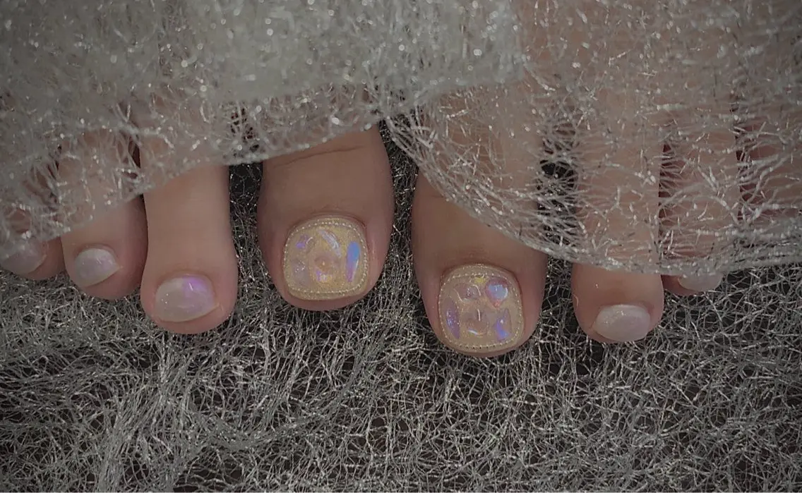 ネイル I-nailロング /ワンホン/キラキラのネイルデザイン