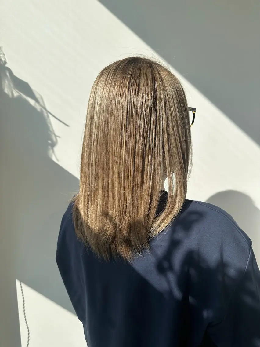 ミディアム ハイライト カット ヘアカラー 銀座透け感大人カラー 🌴フルカワのヘアスタイル