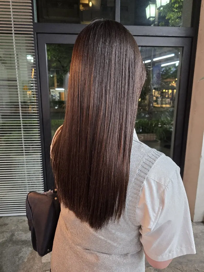 パーマ ロング ストレートパーマ ヘアカラー トリートメント ハヤシ マユ ✂ 府中美容室のヘアスタイル
