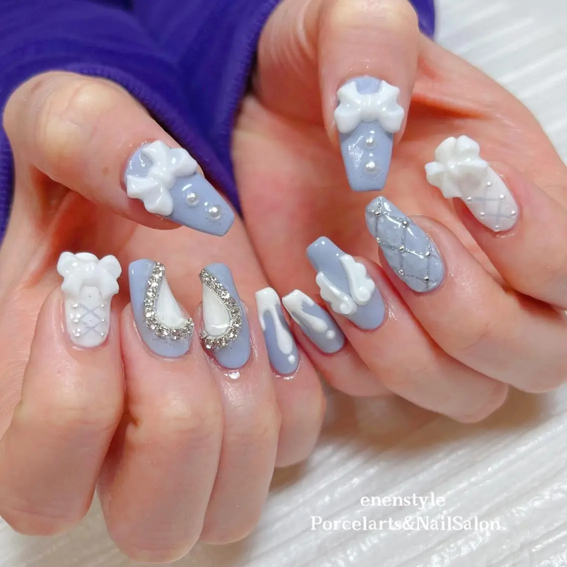 ミディアム ネイル 🐾enen style 🐾のネイルデザイン