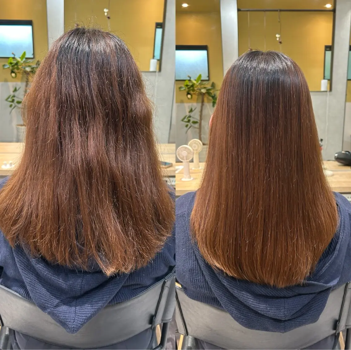 ロング パーマ 髪質改善 ストレートパーマ カット 縮毛矯正 トリートメント hubhair レイヤー/透明感のヘアスタイル