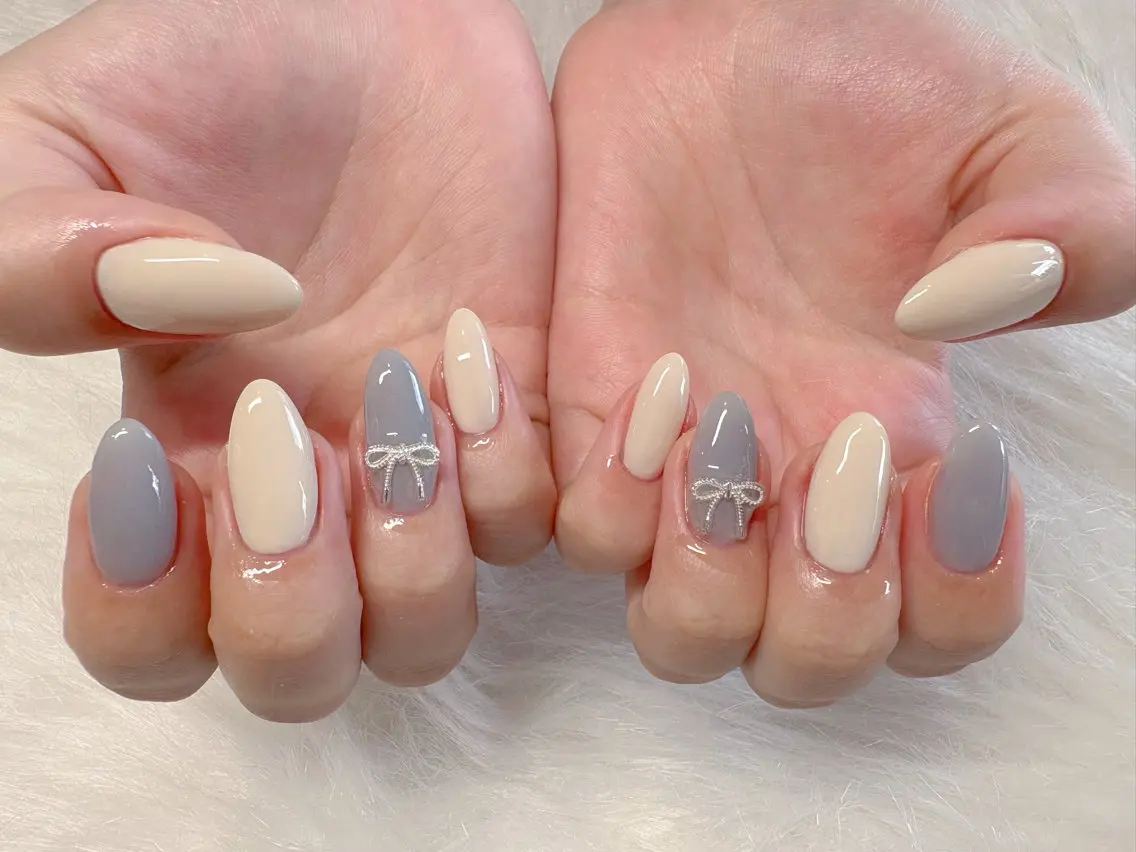 ネイル リボン ハンドネイル エン Nail salonのネイルデザイン