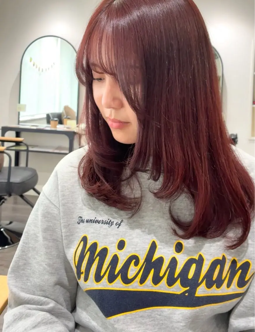 セミロング レッドブラウン cocotte🦋 miyuのヘアスタイル