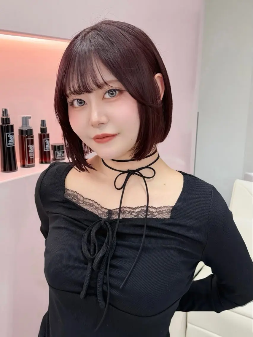 ショート カラー ヘアアレンジ カット 縮毛矯正 トリートメント 縮毛矯正🤍 盛れるボブ/ひかりのヘアスタイル