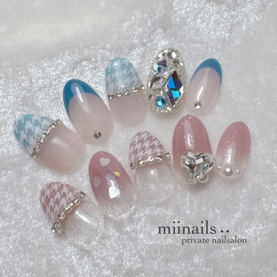 ネイル フレンチネイル 韓国ネイル ワンホンネイル ハンドネイル nailsalon miinailsのネイルデザイン