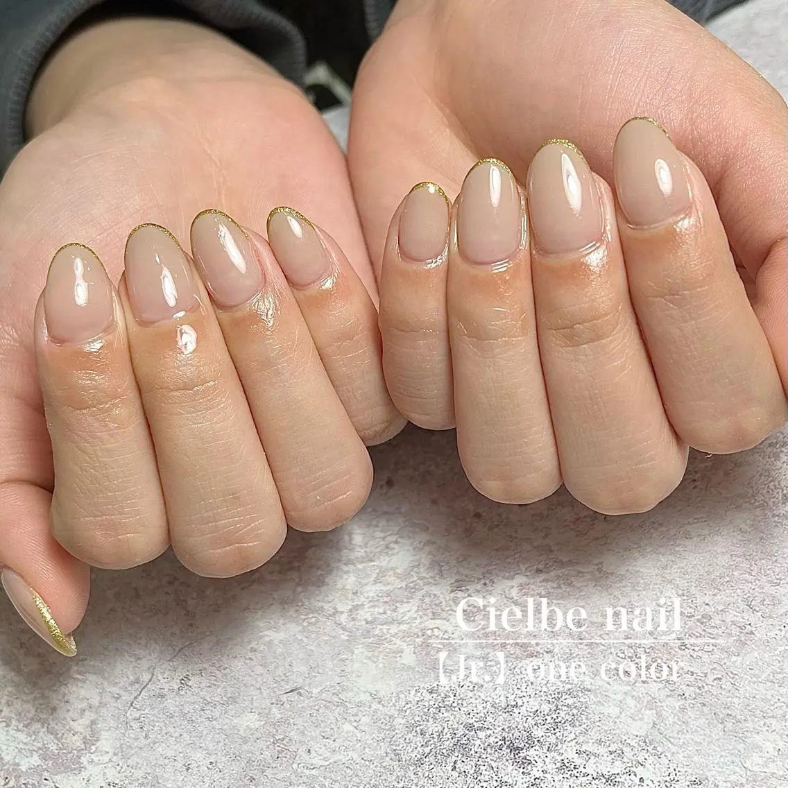 ネイル アートネイル ラメ(グリッター) オフィスネイル ワンカラーネイル シンプルネイル cielbe nailのネイルデザイン