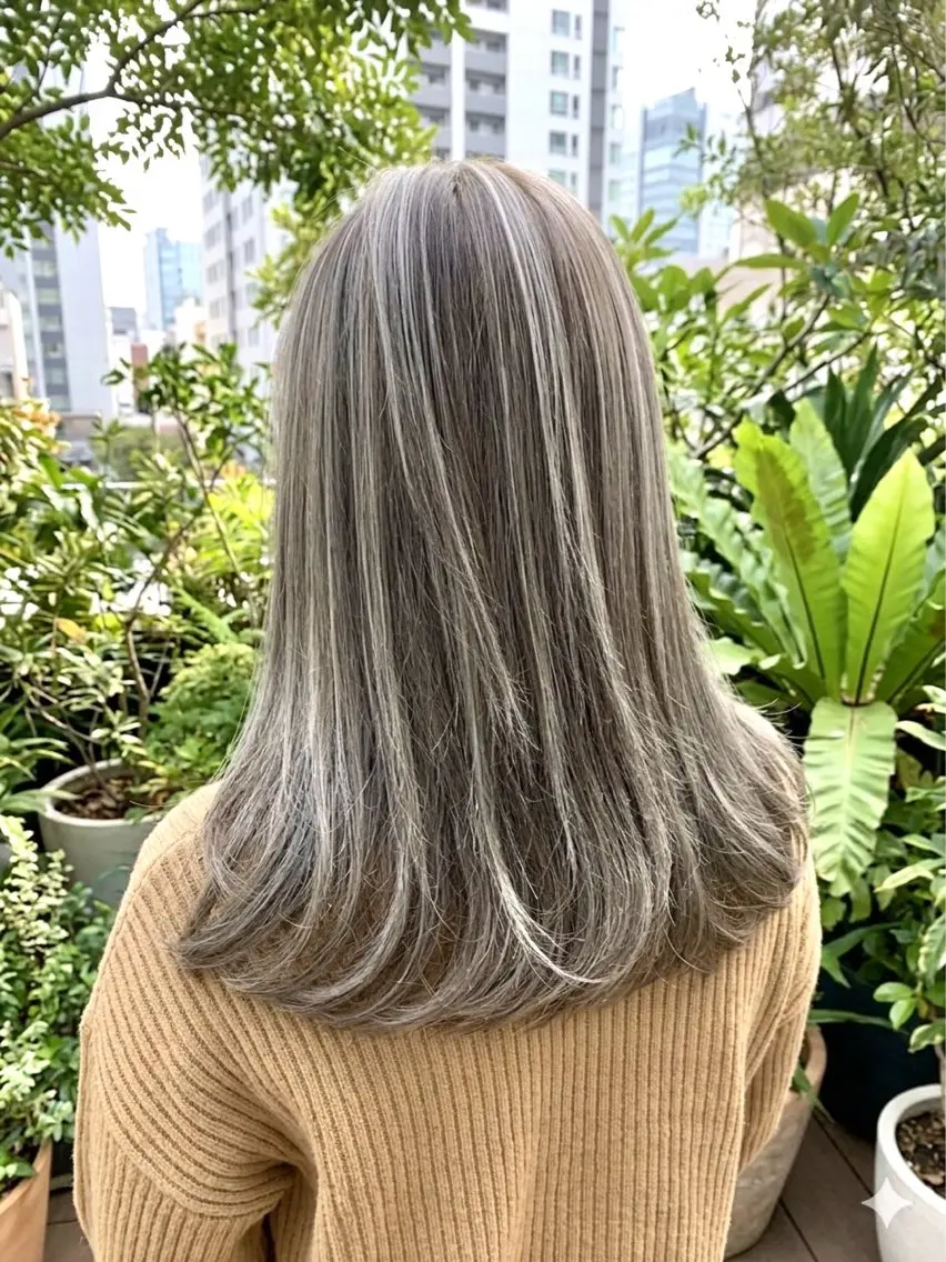〔立体感◎🌿スペシャルハイライト🌿〕メンテナンスカット&ブリーチハイライト&ワンカラー&ナノスチームトリートメントの写真