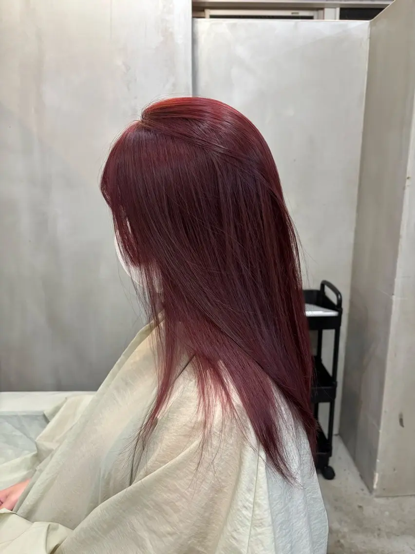 ミディアム カラー ボルドーカラー レッドカラー ヘアカラー 中園康 /カラー/ブリーチのヘアスタイル