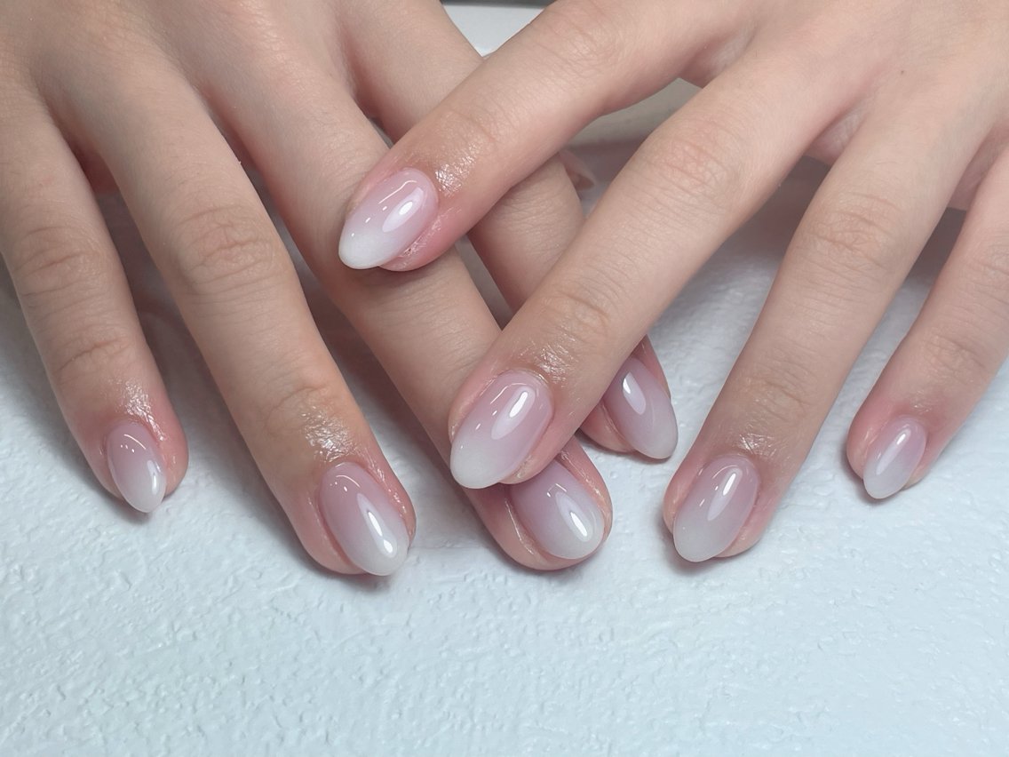 ネイル チークネイル 長さ出し フレンチネイル ジェルネイル 韓国ネイル ハンドネイル MEO NAIL 中野①のネイルデザイン