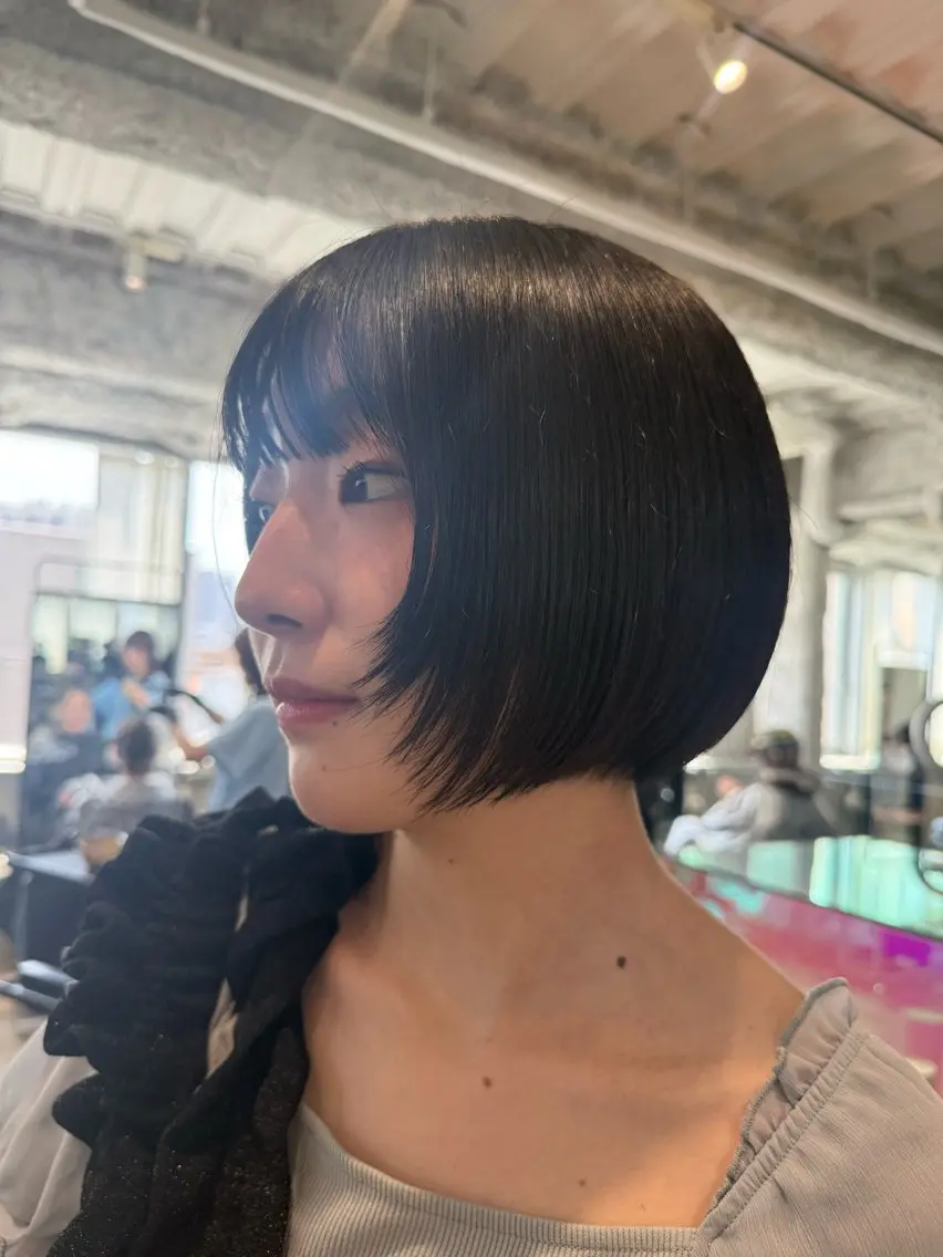 ミディアム ボブレイヤー ボブ 顔周りカット レイヤーカット カット SAKI /レイヤー/ベージュのヘアスタイル