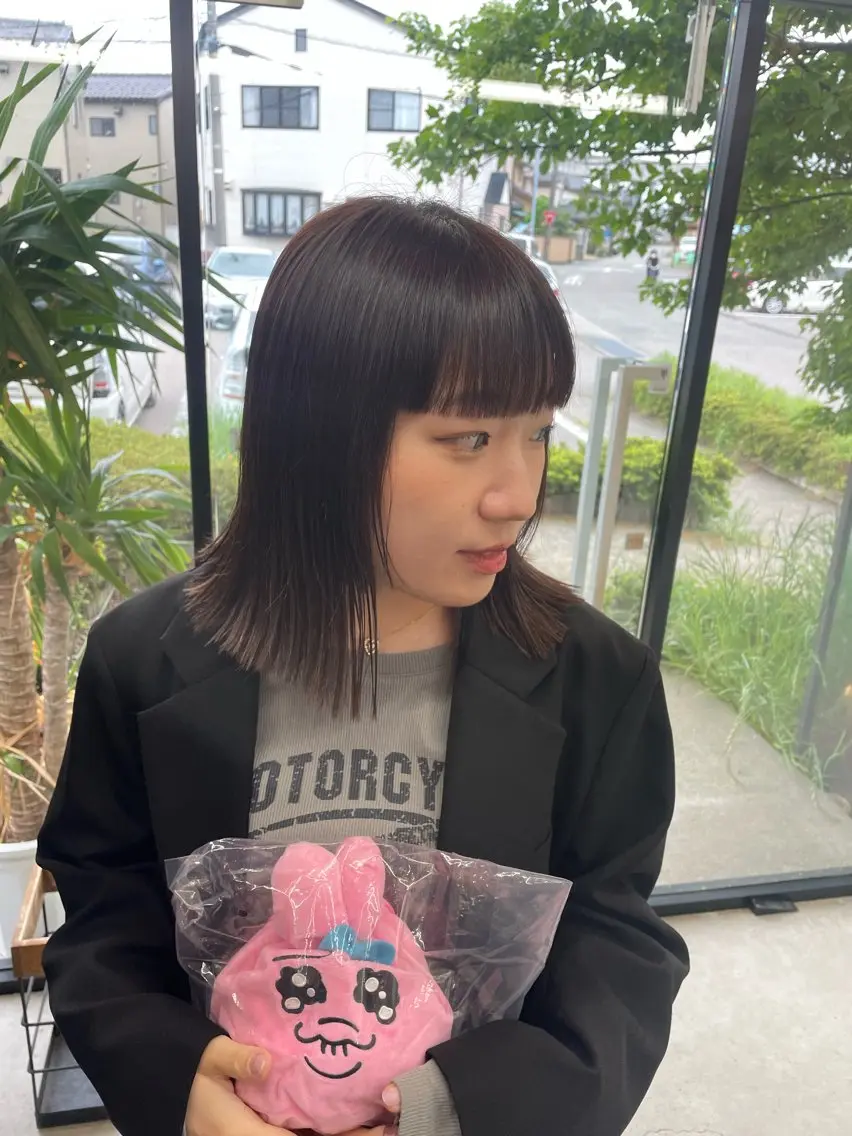 セミロング ヘアカラー テラダ ユウシン西金沢のヘアスタイル
