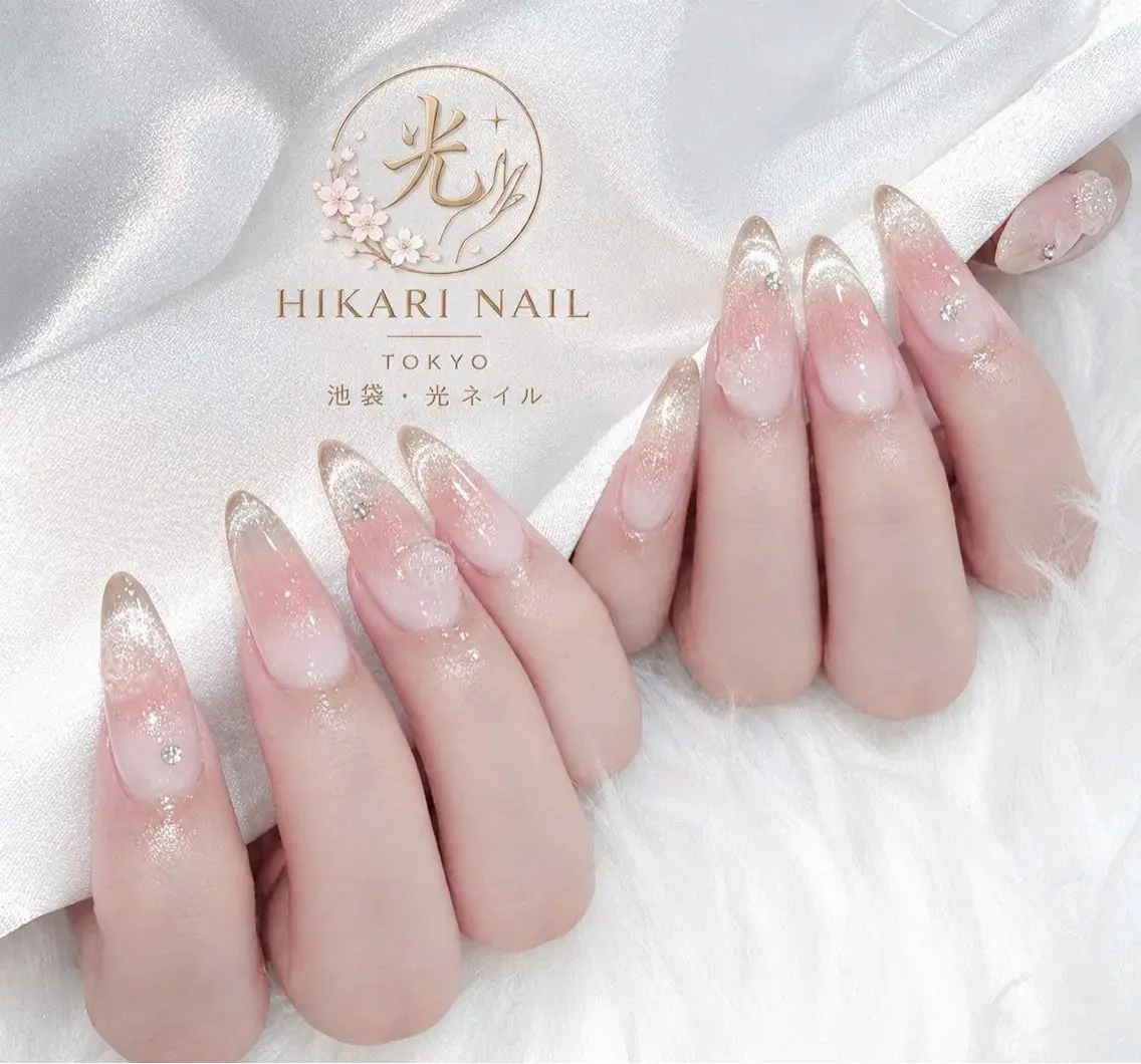ネイル チークネイル 長さ出し フレンチネイル ガーリー ハロウィン ハンドネイル HikariNail Ikebukuroのネイルデザイン