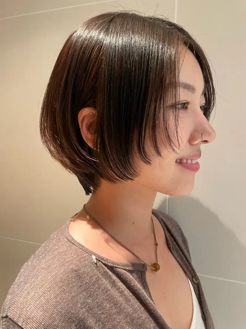 ショート 縮毛矯正 艶カラー/縮毛矯正 🩰chihiroのヘアスタイル