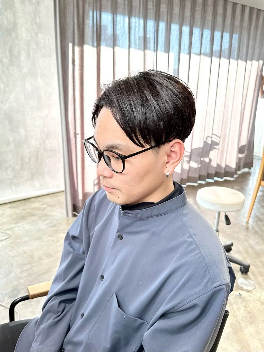 メンズ センターパート フェードカット メンズパーマ 刈り上げ カット 骨格補正施術/メンズ 専門美容師/YUYAのヘアスタイル