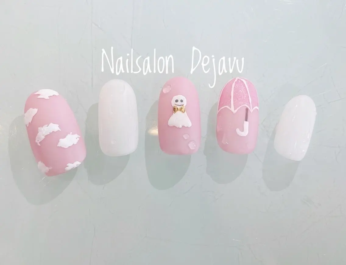 ネイル アートネイル フラワーネイル ジェルネイル ピンク ハンドネイル Nailsalon Dejavuのネイルデザイン