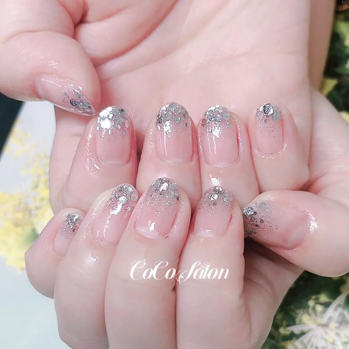 ネイル オーロラネイル ジェルネイル キラキラネイル ミラーネイル ワンカラーネイル CoCoSalon ネイル/まつ毛予約のネイルデザイン