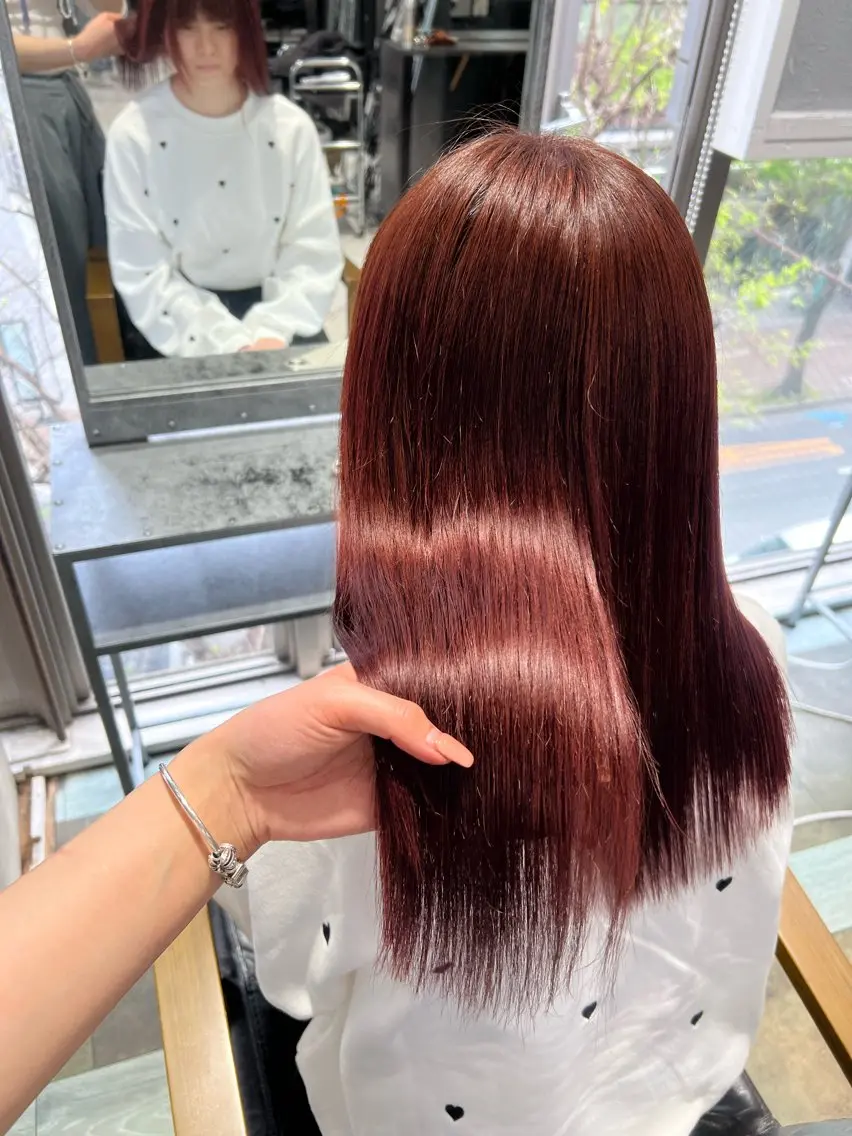 セミロング ヘアカラー maya🇰🇷韓国 レイヤー/顔まわりのヘアスタイル