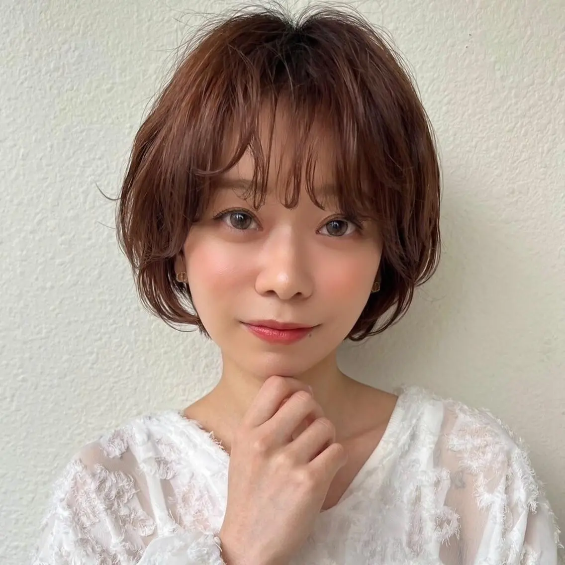 ショート 庭木華瑠🐾ボブ🧡 透明感カラー✨のヘアスタイル