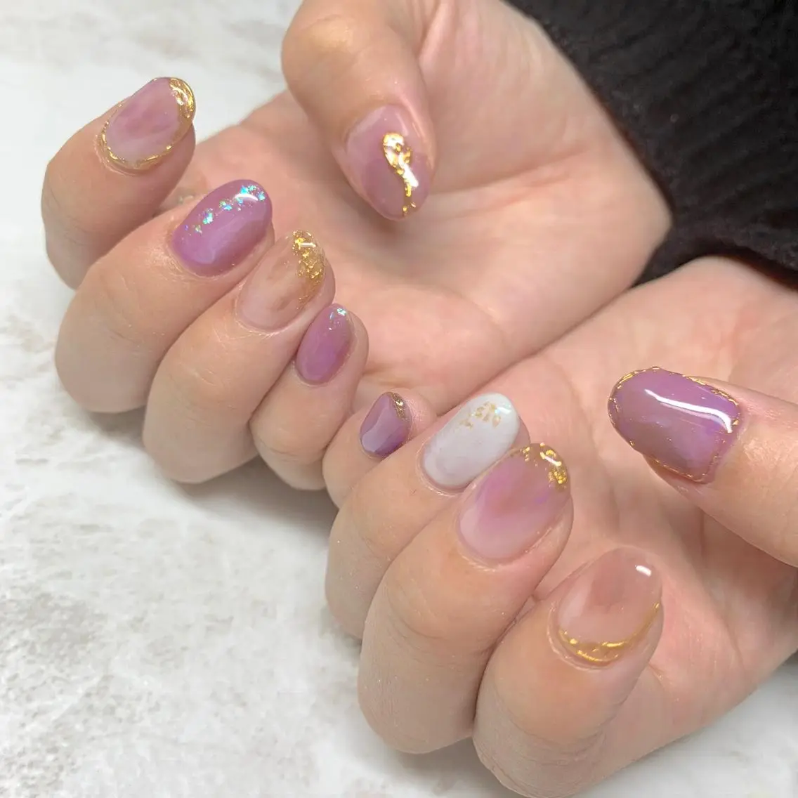ネイル アートネイル ミラーネイル ニュアンスネイル ハンドネイル ハンドケア LULU LIMAのネイルデザイン