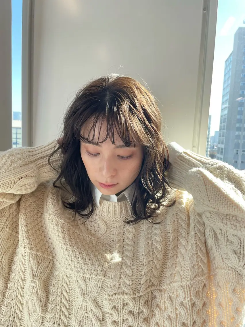 ミディアム カラー カット ヘアカラー トリートメント 山本 佳奈のヘアスタイル
