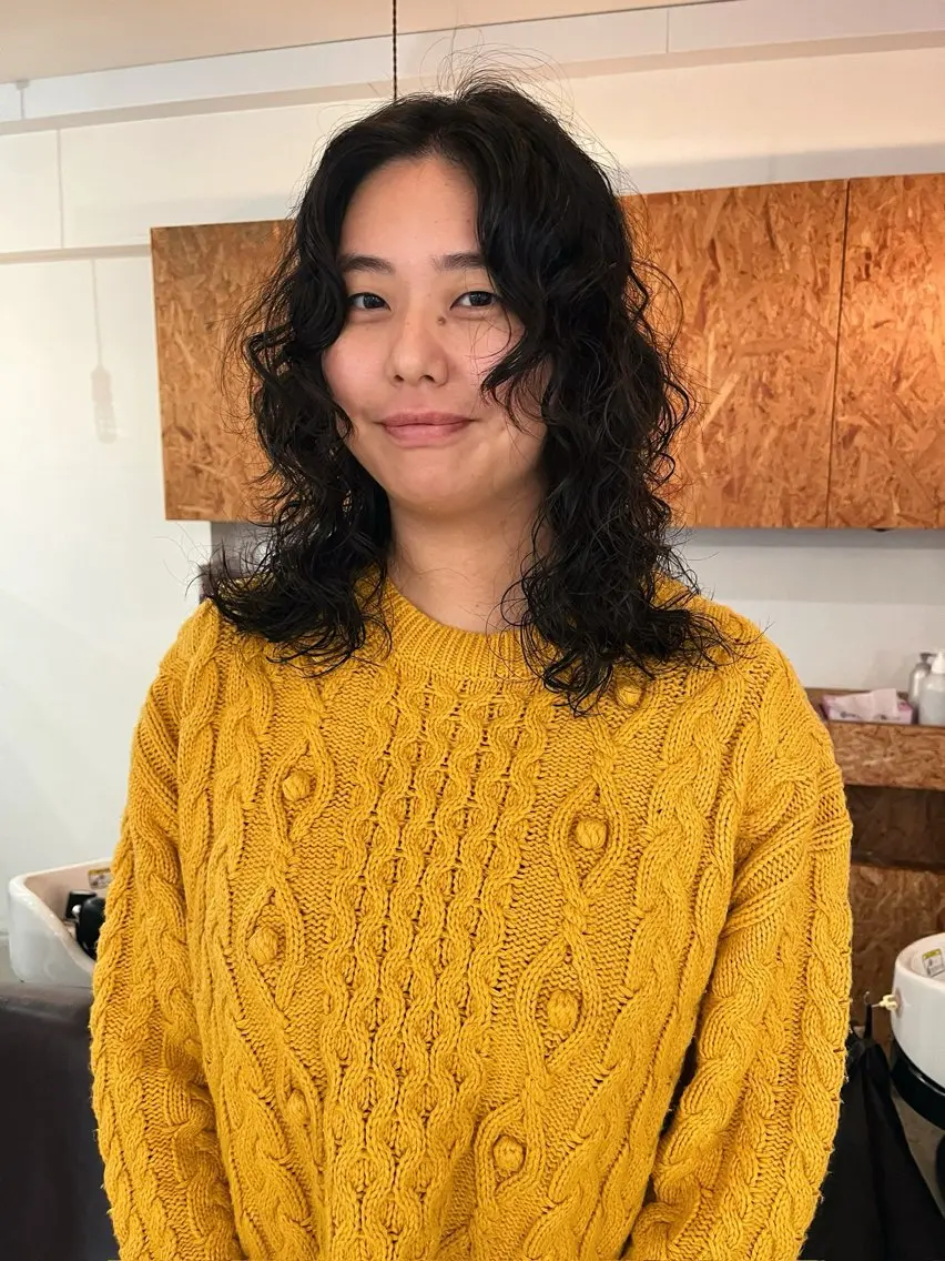 ミディアム パーマ カット パーマ 暖色/パーマ 🌼クニトウメイのヘアスタイル