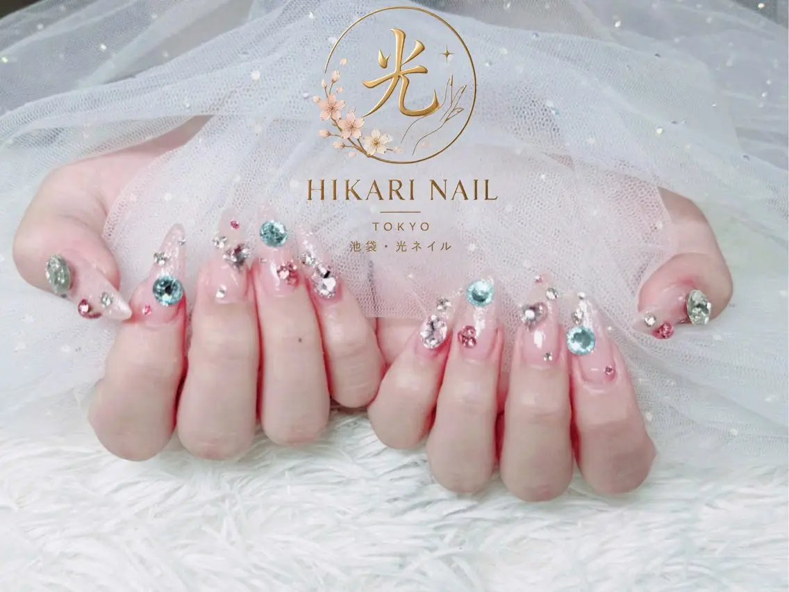 ネイル チークネイル 長さ出し フレンチネイル ガーリー ハロウィン ハンドネイル HikariNail Ikebukuroのネイルデザイン