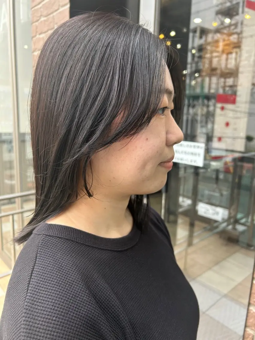 セミロング カラー パーマ カット 久木原 ゆりのヘアスタイル