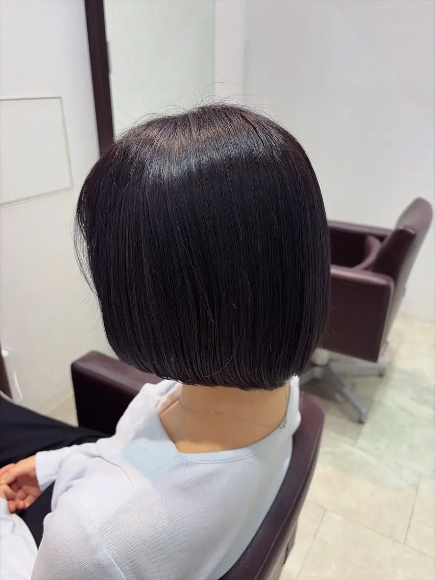 ミディアム カラー 黒髪 透明感カラー ラベンダーカラー ヘアカラー 征矢 真緒のヘアスタイル
