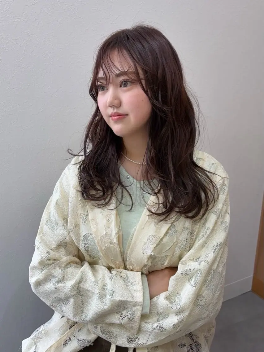 セミロング カラー カット ヘアカラー トリートメント 駒場 まといのヘアスタイル