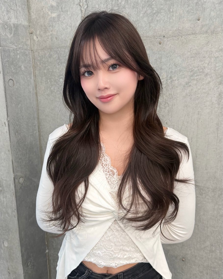 ロング カラー 韓国風ヘア レイヤーカット カット レイヤーカット 韓国ヘアayameのヘアスタイル