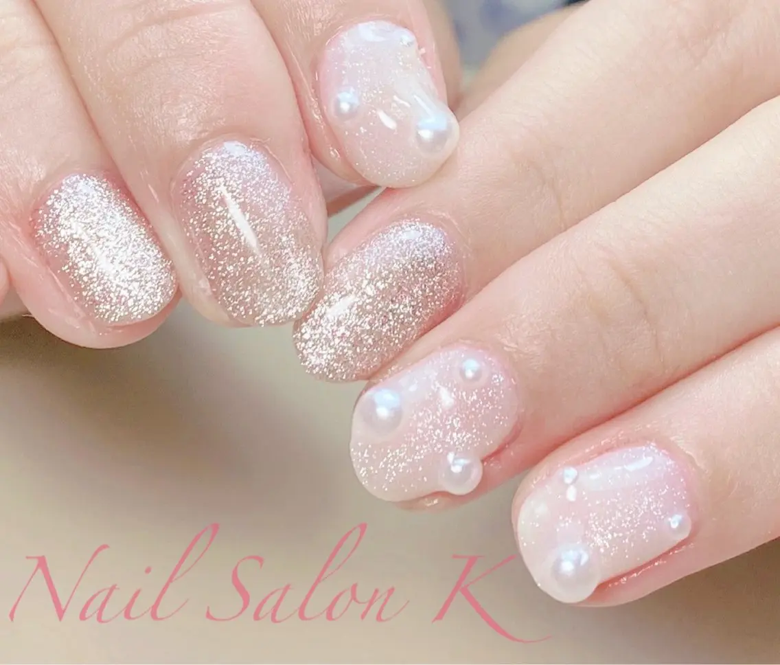 ネイル フラッシュネイル マグネットネイル ショートネイル ハンドネイル Nail Salon K 🧸美爪育成のネイルデザイン