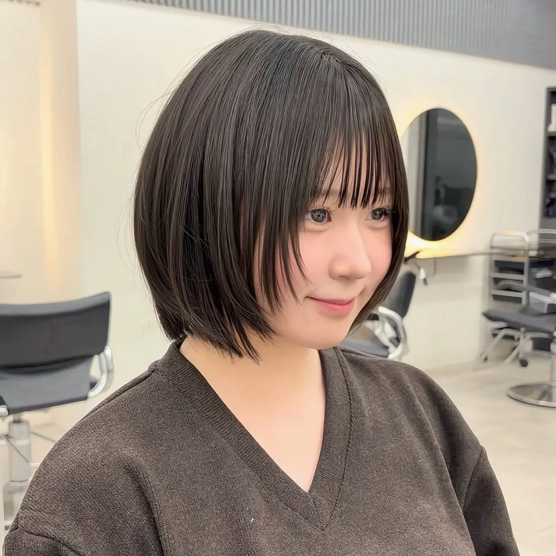ショート ボブレイヤー ボブ 韓国風ヘア レイヤーカット カット 縮毛矯正 トリートメント 【レイヤー×透明感 カラー】mayaのヘアスタイル