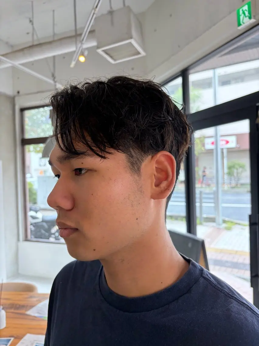 ショート パーマ メンズ カット パーマ こころ/カーリー・ パーマデザインのヘアスタイル