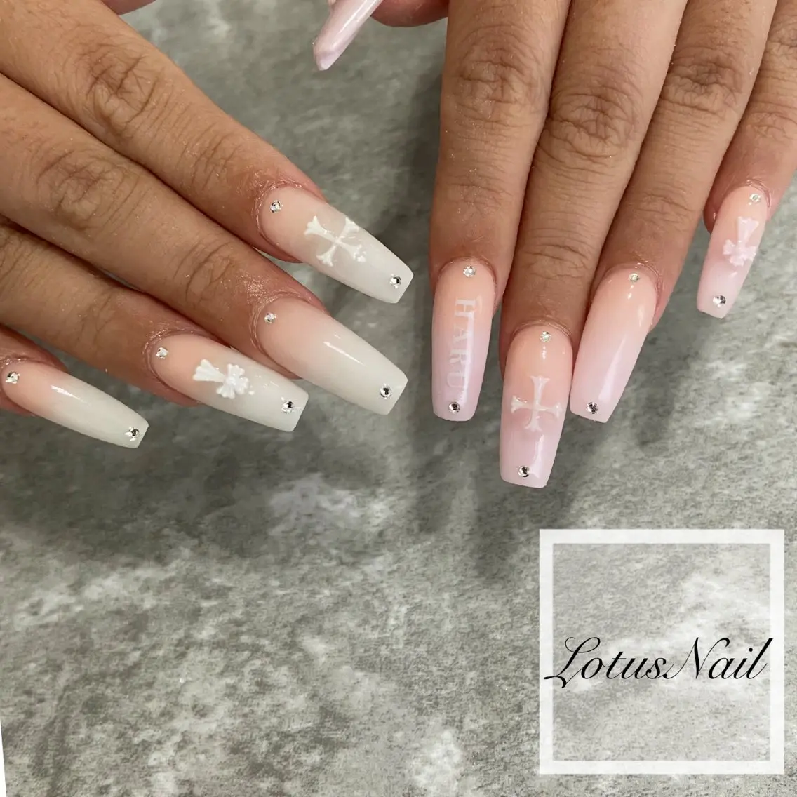 ネイル 長さ出し スカルプネイル Lotus Nailのネイルデザイン