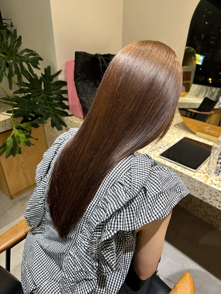 カラー ブラウンカラー オリーブブラウン オレンジ カット ヘアカラー トリートメント 和田 あおいのヘアスタイル