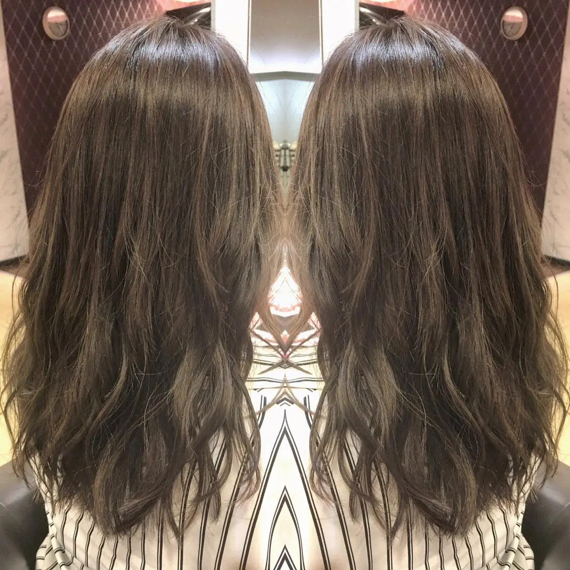 セミロング カラー box mico. mutsumiのヘアスタイル