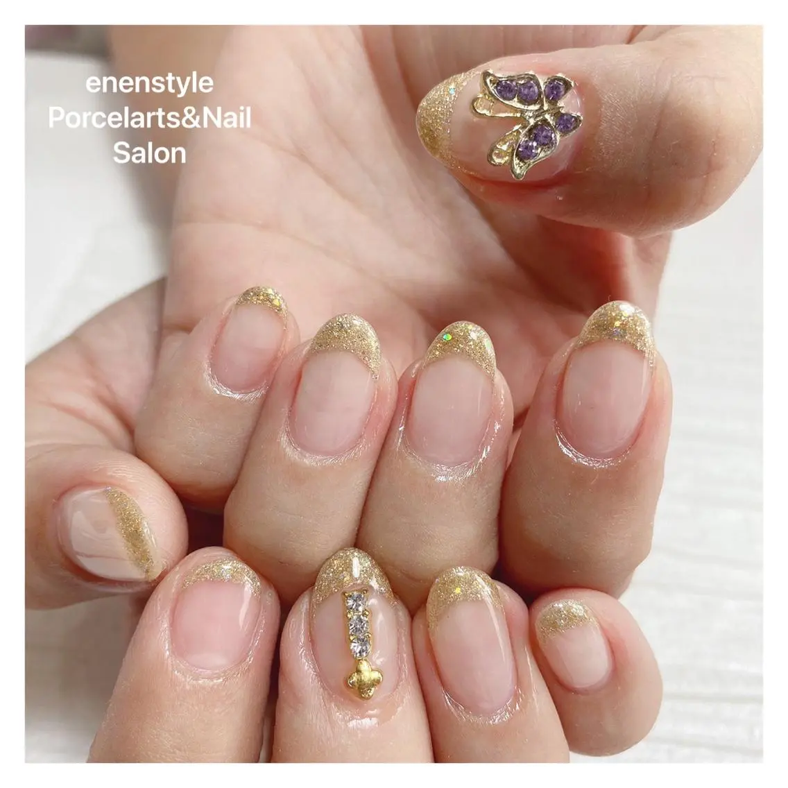 ミディアム ネイル ハンドネイル 🐾enen style 🐾のネイルデザイン