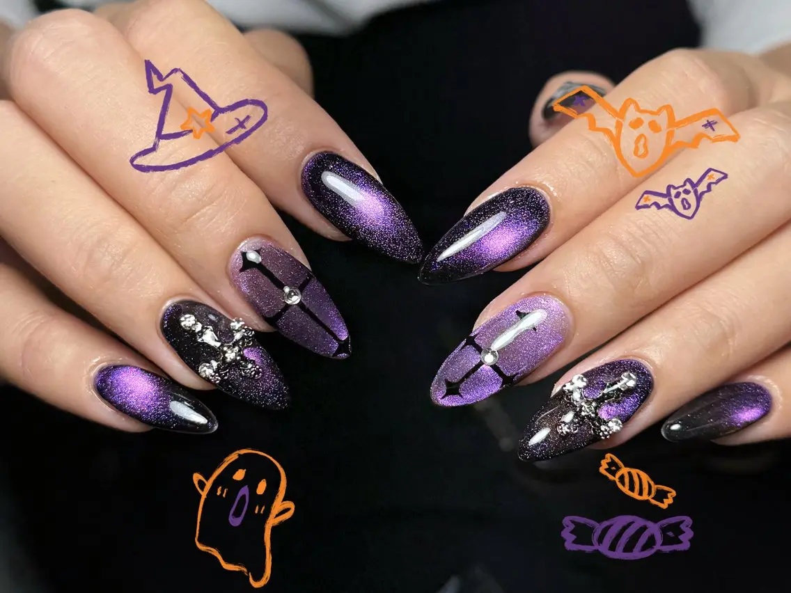 ネイル オーロラネイル 長さ出し フレンチネイル ジェルネイル ガラスフレンチ ハンドネイル Rela・S NAILのネイルデザイン