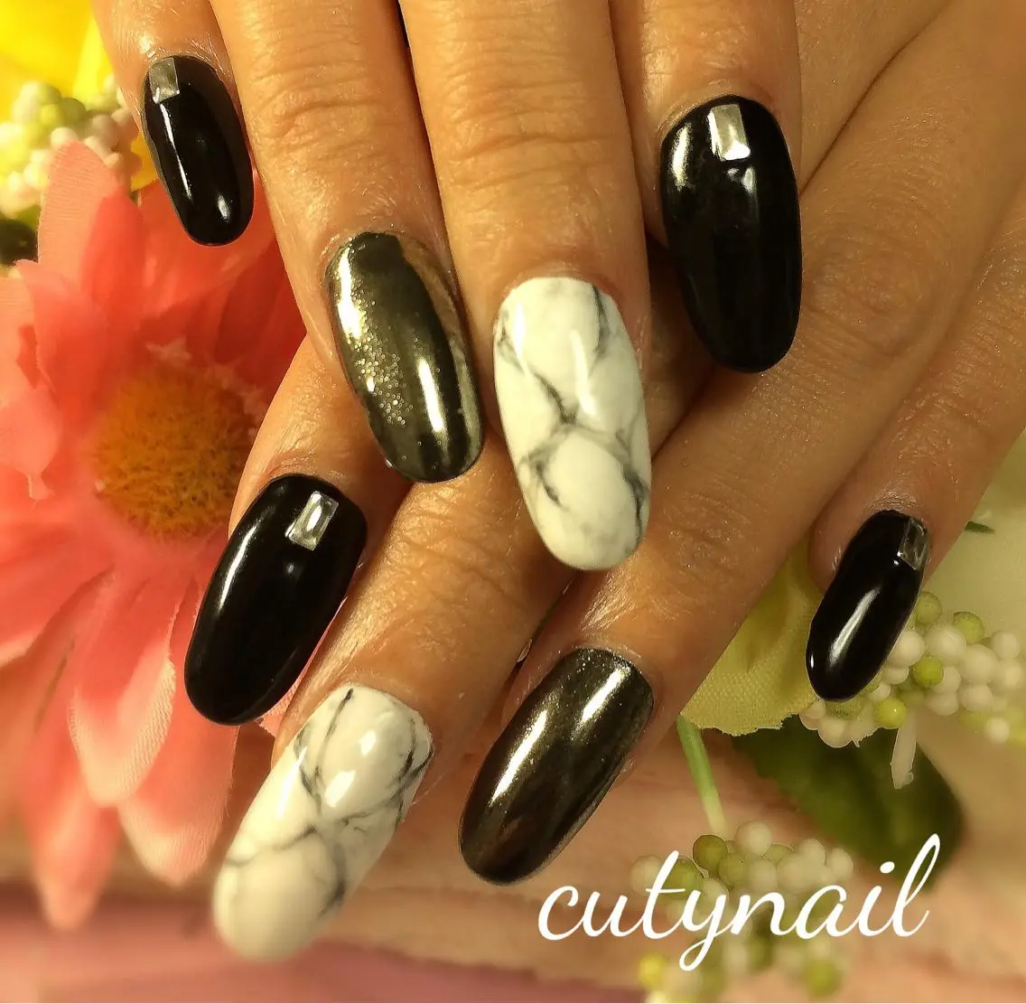 ネイル ジェルネイル ミラーネイル cuty nailのネイルデザイン
