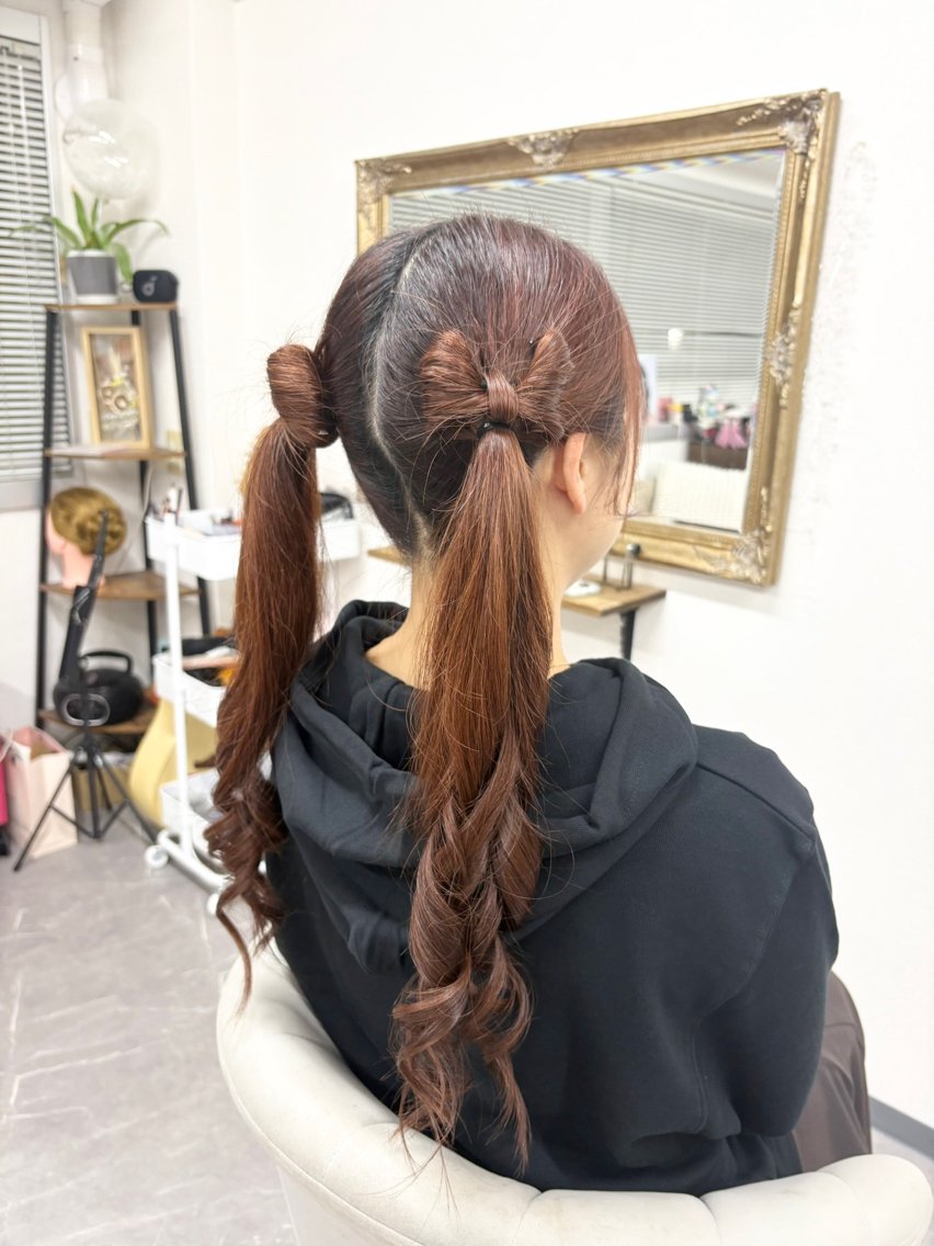 ヘアアレンジ ツインテール ヘアセット ヘアサロン ミカヅキのヘアスタイル