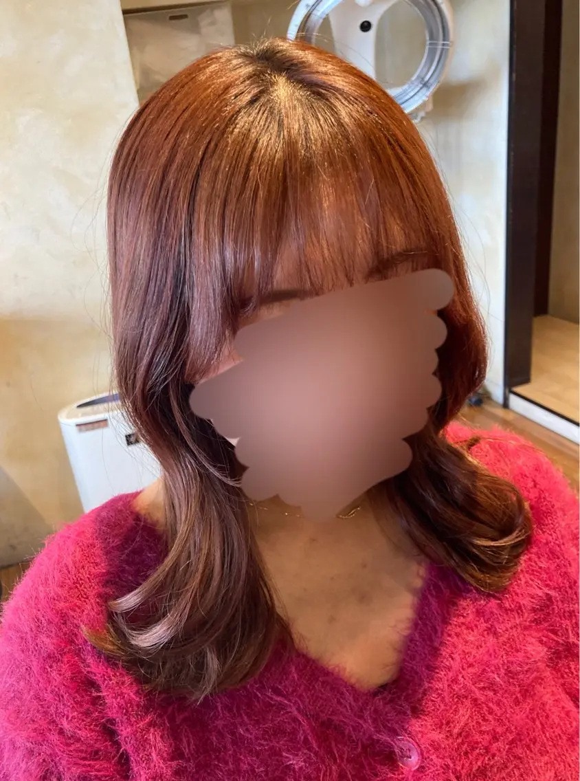 ロング カラー ブラウンカラー ピンクカラー ピンクブラウン カット 縮毛矯正 🌙似合わせ専門 照井🌙のヘアスタイル