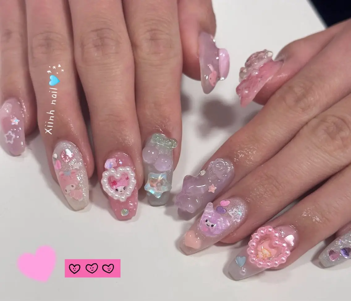 ネイル ブラウン チークネイル 桜ネイル 長さ出し フットネイル ハンドネイル XIINH NAIL SALONのネイルデザイン