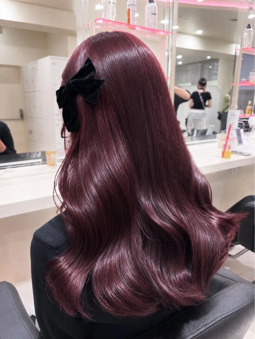 ロング カラー ブリーチ 透明感カラー レッドカラー ヘアカラー 小倉┊︎ Honoka🎀のヘアスタイル