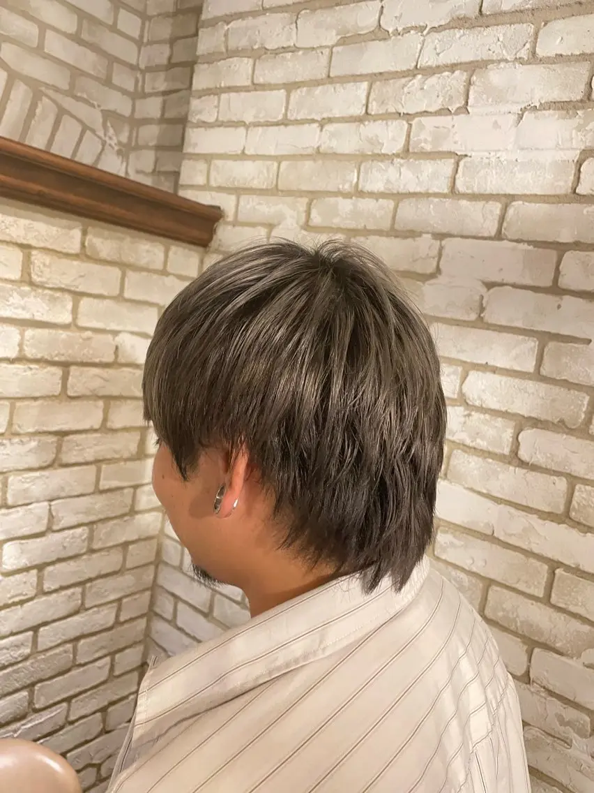 ショート メンズ ヘアカラー トリートメント ヘアセット Cloe中野 京坂 珠輝のヘアスタイル