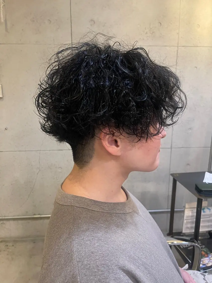 メンズ×波パーマの写真