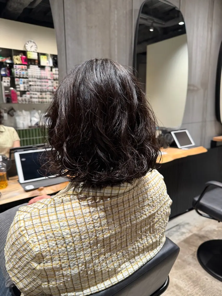パーマ ボブ デジタルパーマ 加賀美 幸乃のヘアスタイル