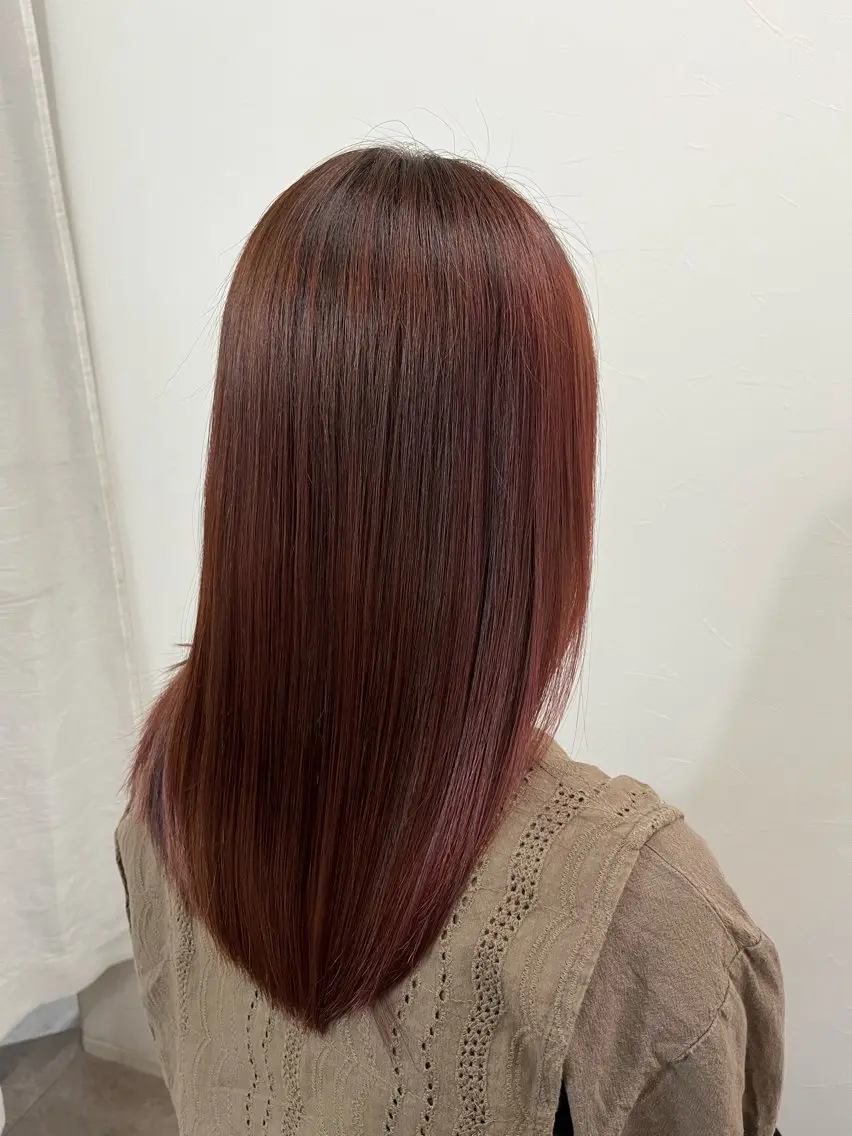 ロング ピンクブラウン ヘアカラー 前野 祥太のヘアスタイル