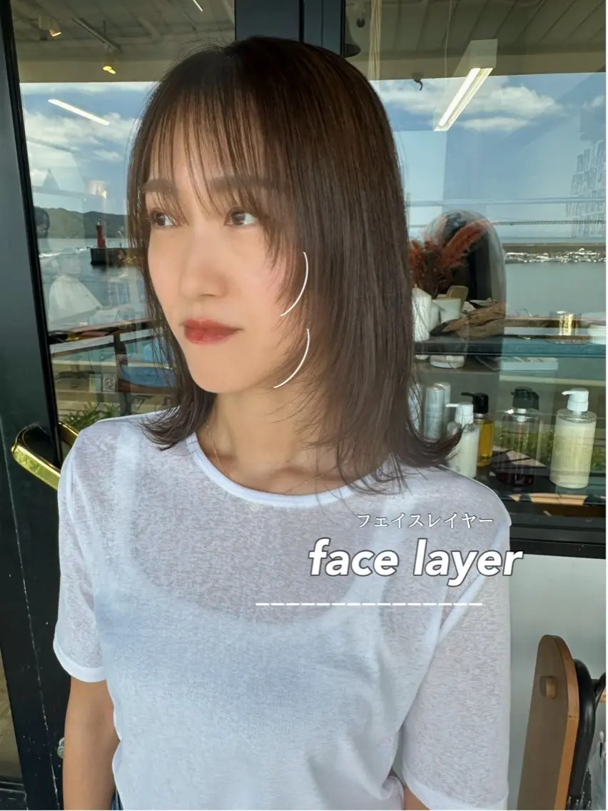 ミディアム 顔周りカット カット ヘアカラー トリートメント 藤本 静香のヘアスタイル