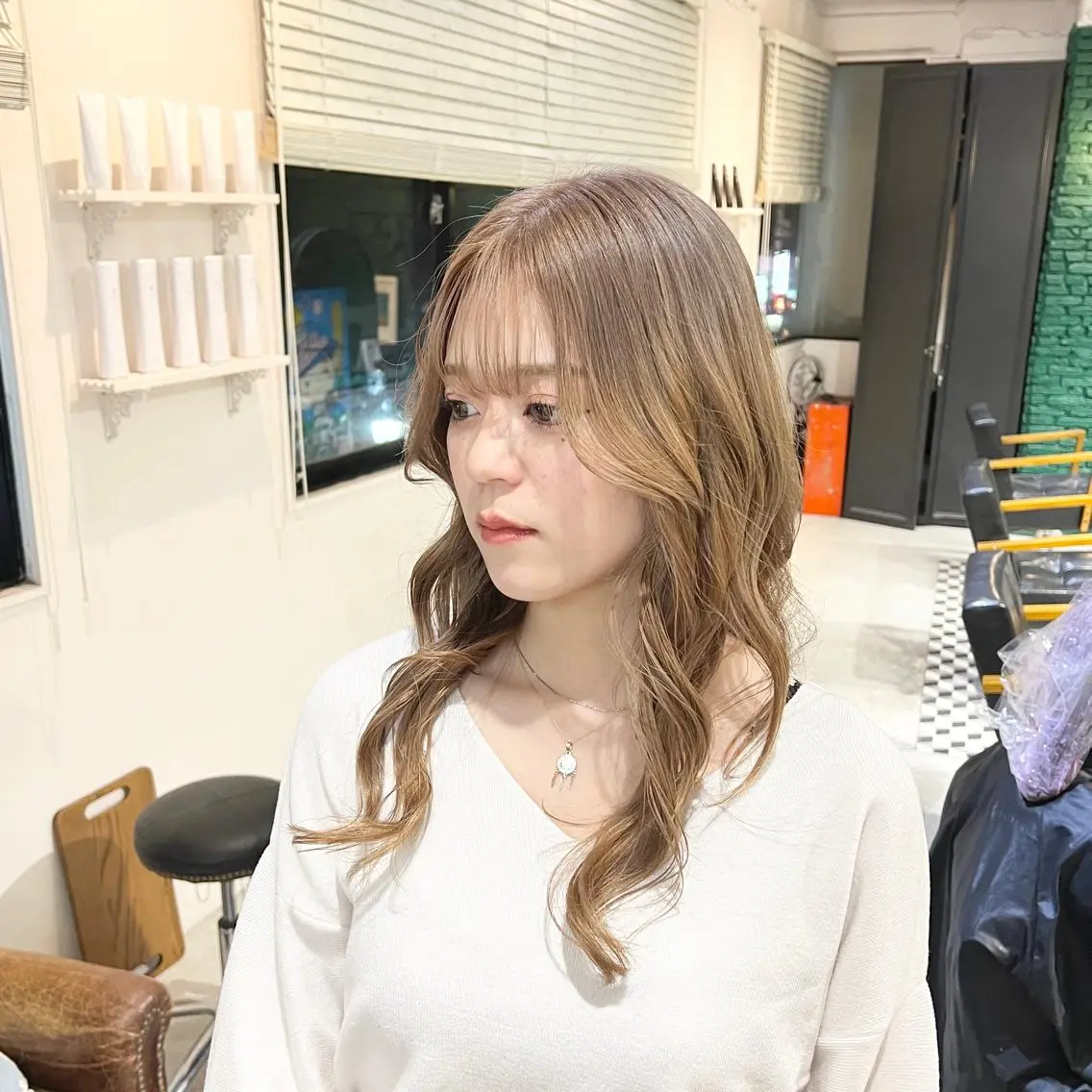 セミロング カラー 髪質改善/韓国ヘア 顔まわり特化yutoのヘアスタイル