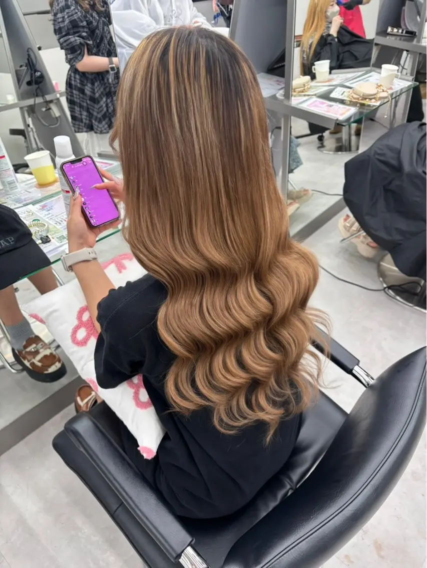 ミディアム ヘアカラー エクステ 横浜　エクステ🎀 カラー／ルナのヘアスタイル